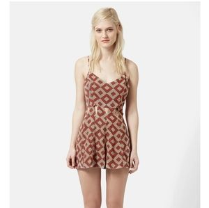 Topshop geometric cut out romper